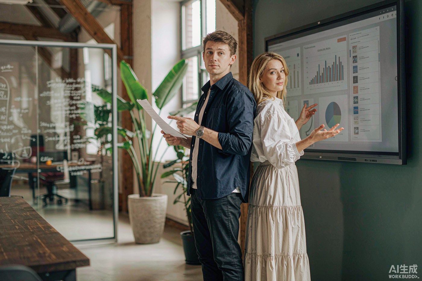 A team reviewing document parsing analytics and dashboards on a large meeting room screen